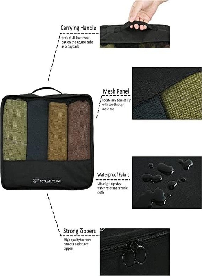 TAGUDA 7 pc / 6 pc Travel Oraganizer Sapace Saver Bag for Men and Women, Clothes packing cubes for travel (7 pc-BLACK OXFORD) - Image 5